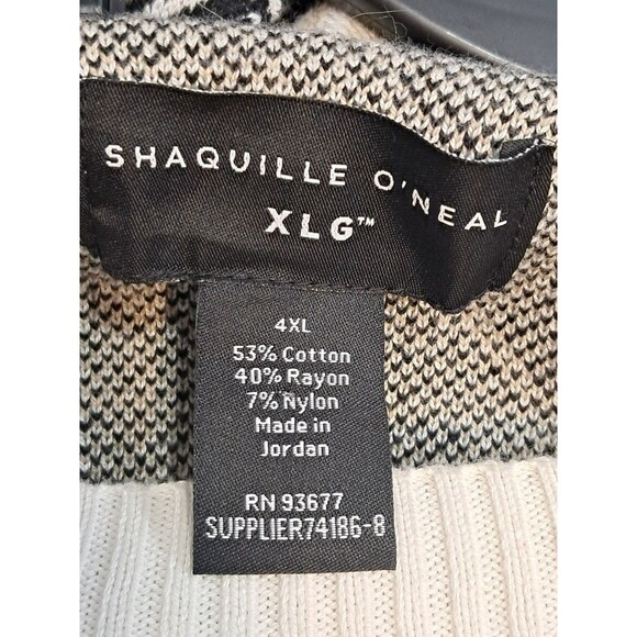Shaquille O’Neal Size 4XL Off White, Black and Beige Houndstooth Sweater Mens - Picture 9 of 10